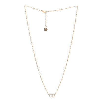 Christian Dior Metal Crystal Clair D Lune Necklace Gold 3 of 5