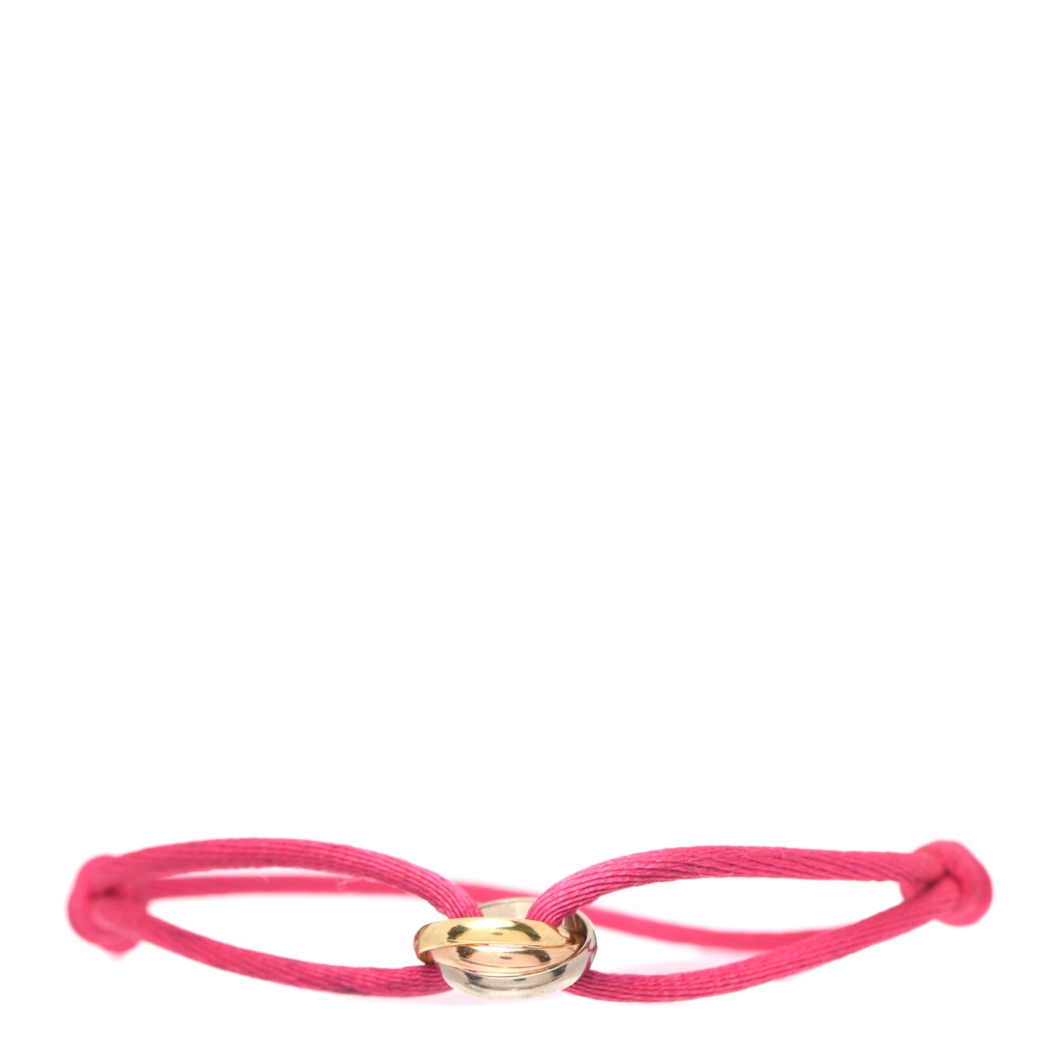 Cartier 18K Pink Yellow White Gold Trinity Cord Bracelet Pink 1 of 7