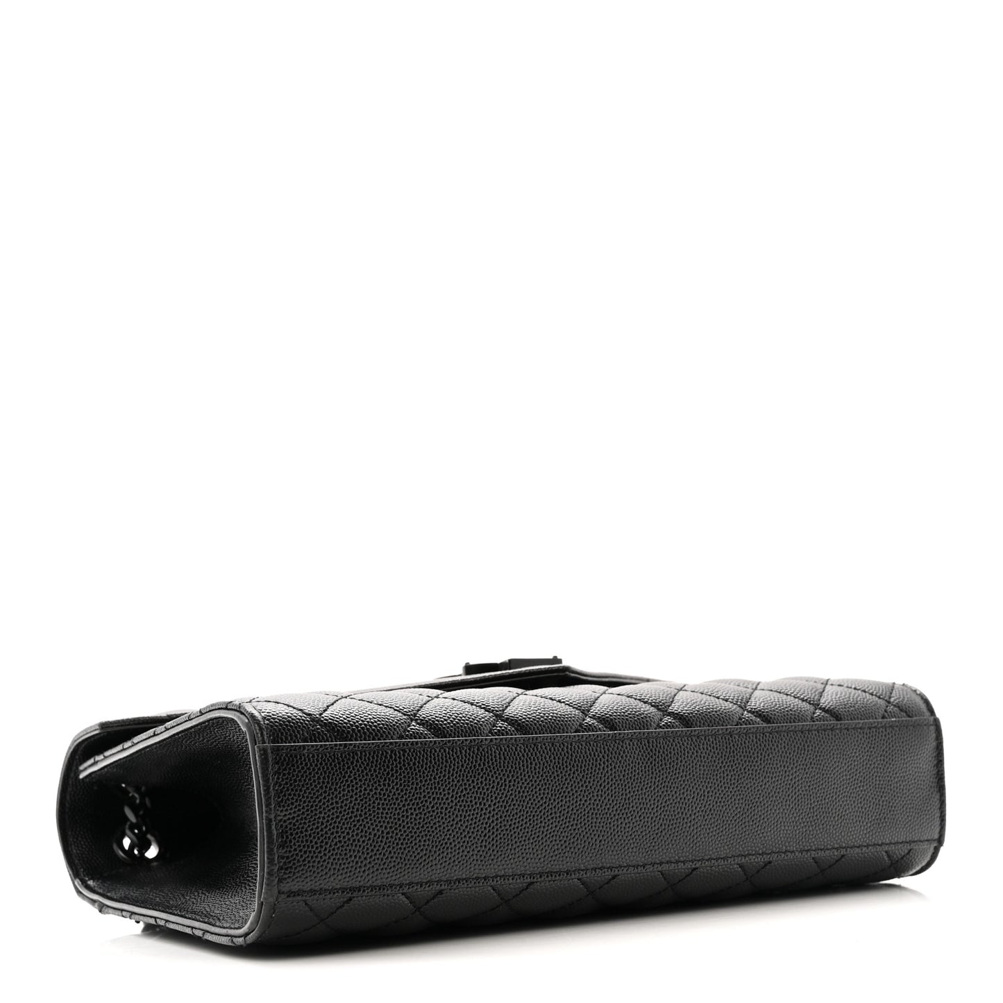Grain De Poudre Textured Mixed Matelasse Triquilt Medium Monogram Monochrome Satchel Black