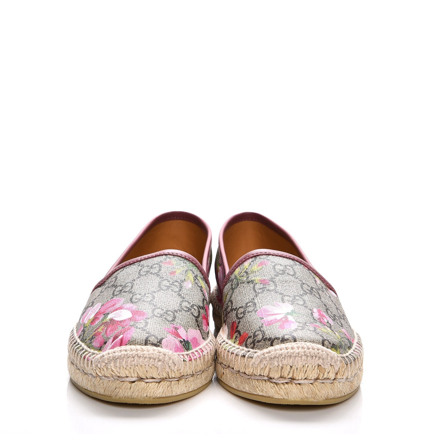 Gucci GG Supreme Monogram Blooms Espadrilles 37.5 Beige Multicolor Dry Rose 2 of 9