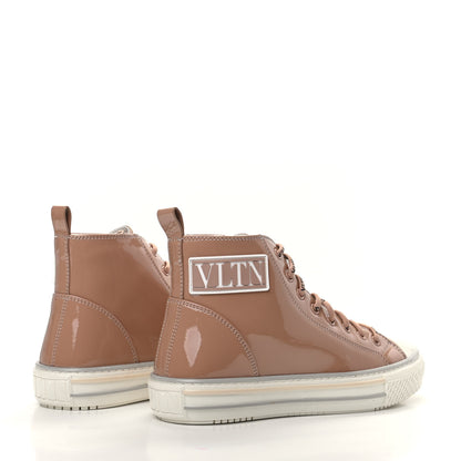 Valentino Garavani Patent Calfskin Womens Giggies High Top Sneakers 38.5 Rose Cannelle 4 of 7