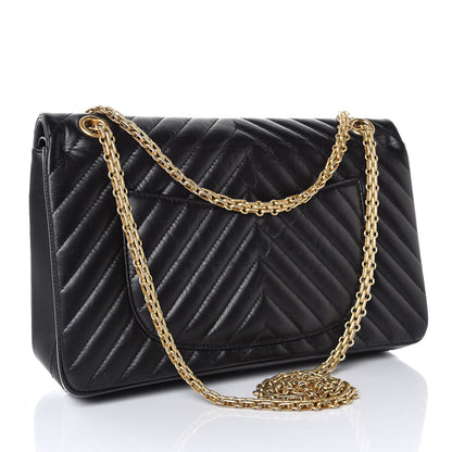 Chanel Aged Calfskin Chevron Quilted 2.55 Reissue 226 Flap Black 3 of 7