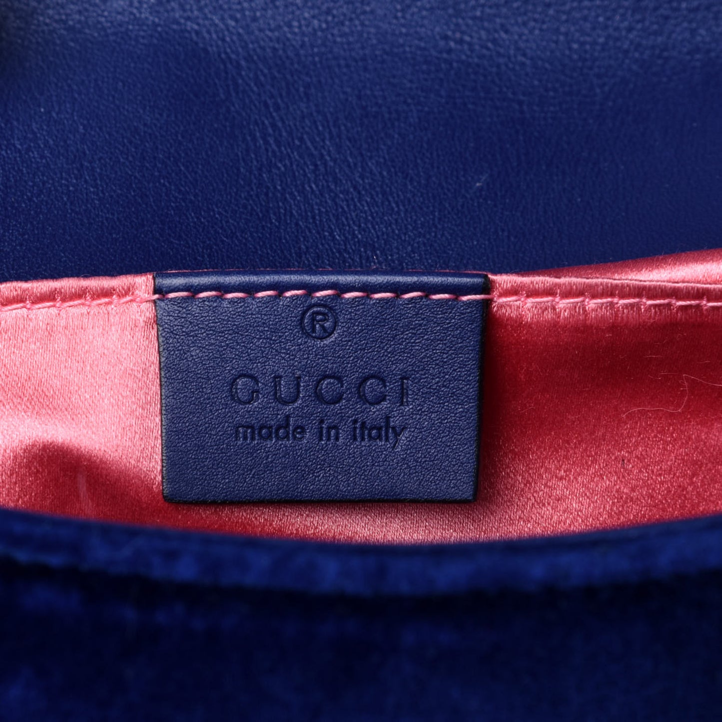 Velvet Matelasse Mini GG Marmont Shoulder Bag Cobalt Blue