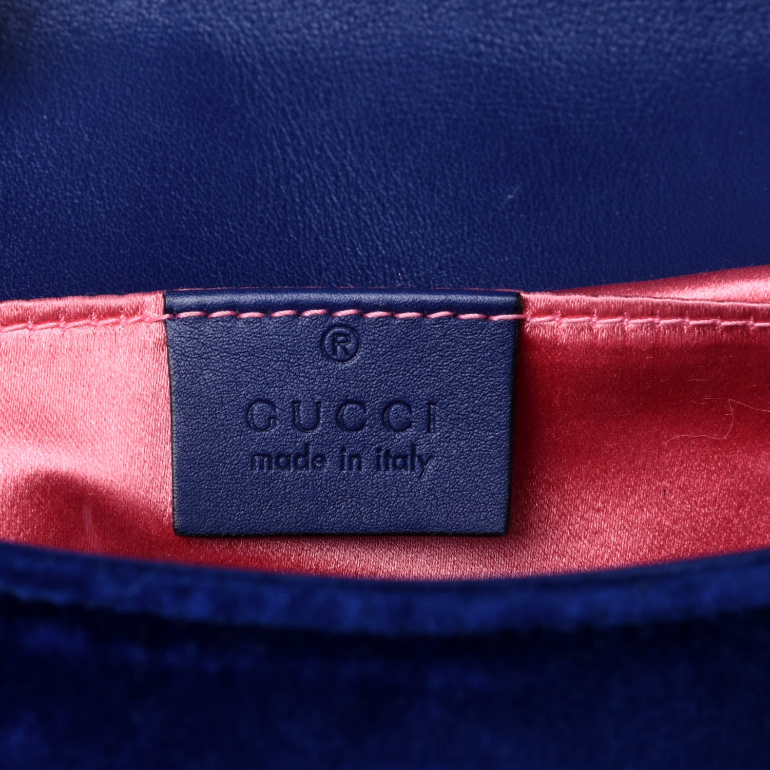 Gucci Velvet Matelasse Mini GG Marmont Shoulder Bag Cobalt Blue 5 of 10