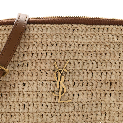 Saint Laurent Raffia Calfskin Gaby Crossbody Bag Natural Brick 8 of 11
