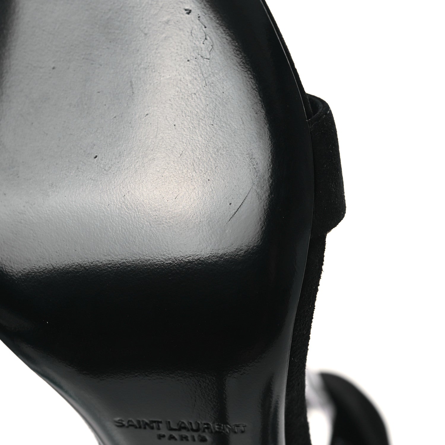 Saint Laurent Suede Deva 105 Ankle Strap Sandals 38.5 Black 7 of 8