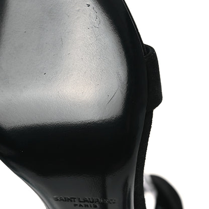 Saint Laurent Suede Deva 105 Ankle Strap Sandals 38.5 Black 7 of 8