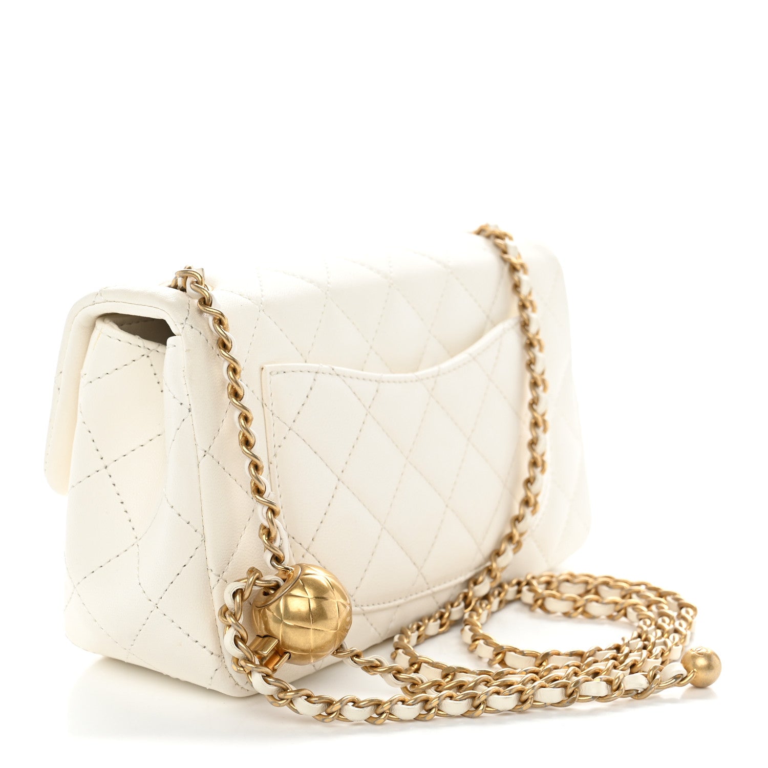 Chanel Lambskin Quilted Mini Rectangular Pearl Crush Flap White 2 of 9