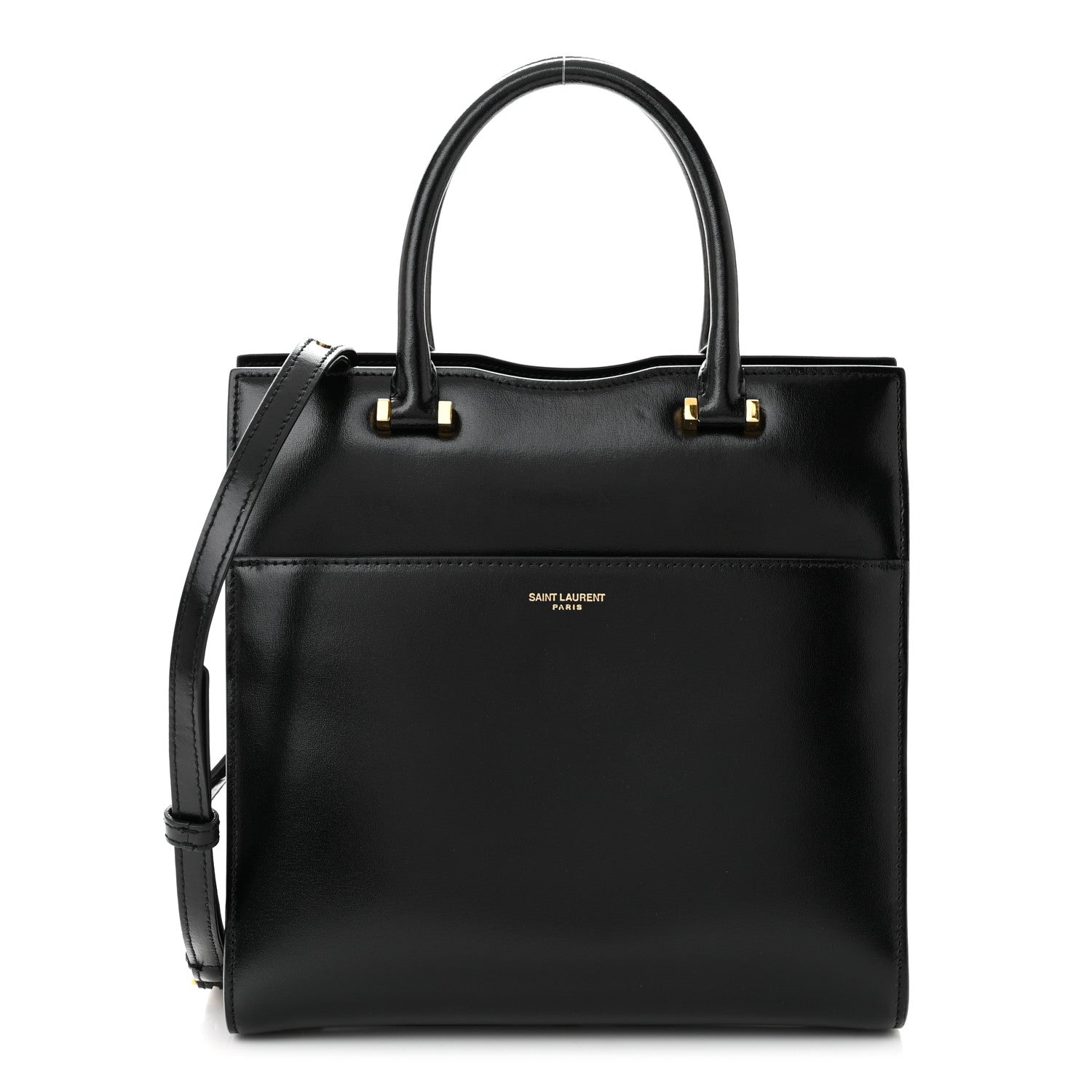 Saint Laurent SAINT LAURENT Shiny Calfskin Small Uptown Tote Black 2 of 10