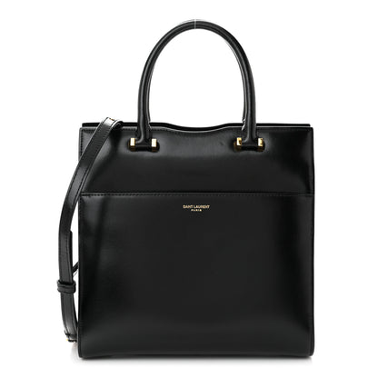 Saint Laurent SAINT LAURENT Shiny Calfskin Small Uptown Tote Black 2 of 10