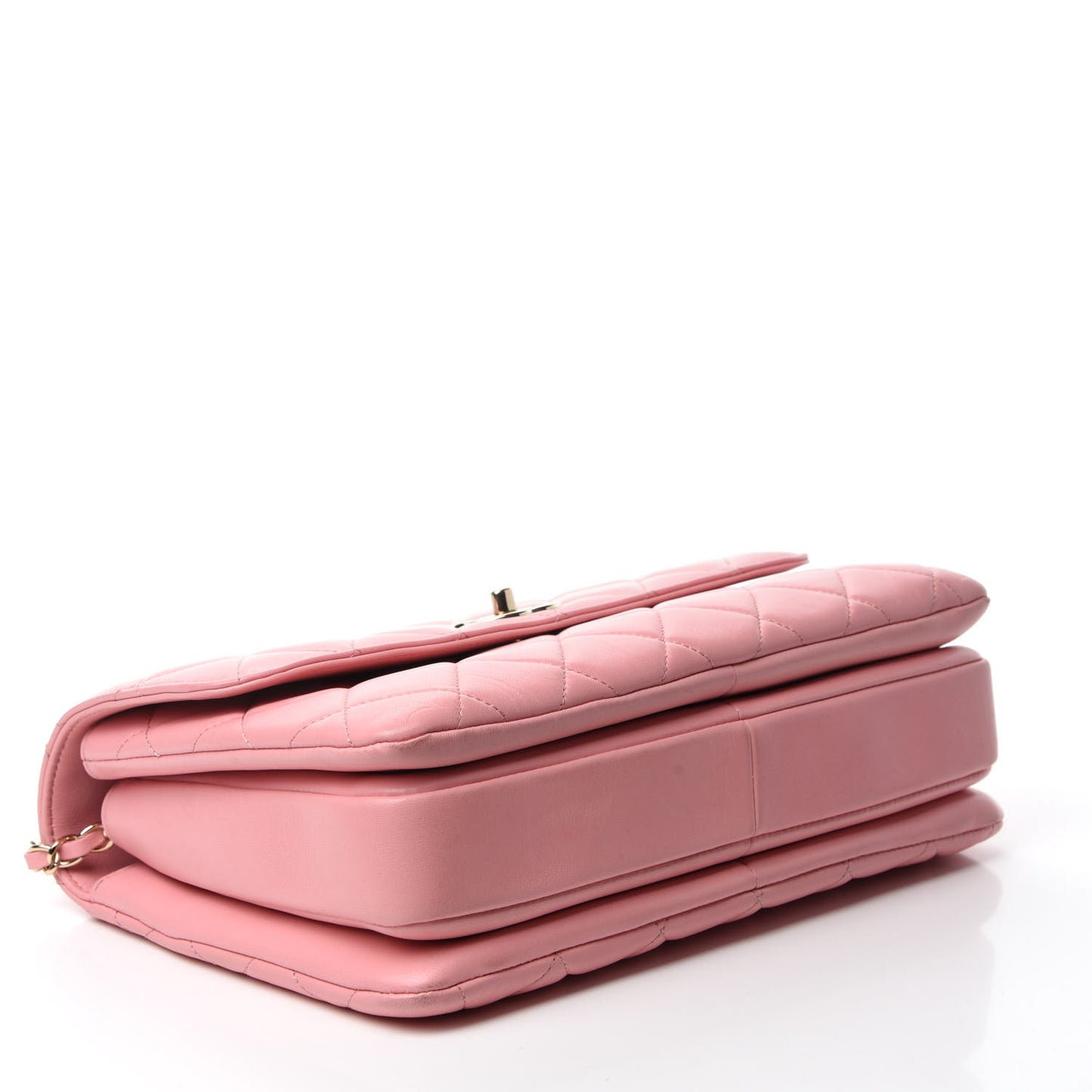 Lambskin Quilted Medium Trendy CC Flap Dual Handle Bag Pink