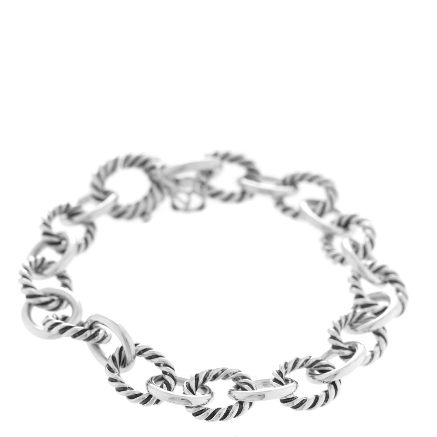 David Yurman Sterling Silver 10mm Medium Oval Link Bracelet 1 of 6