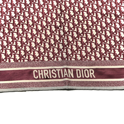 Christian Dior Silk Oblique Diortwin Square Scarf 90 Burgundy Navy Blue 2 of 3