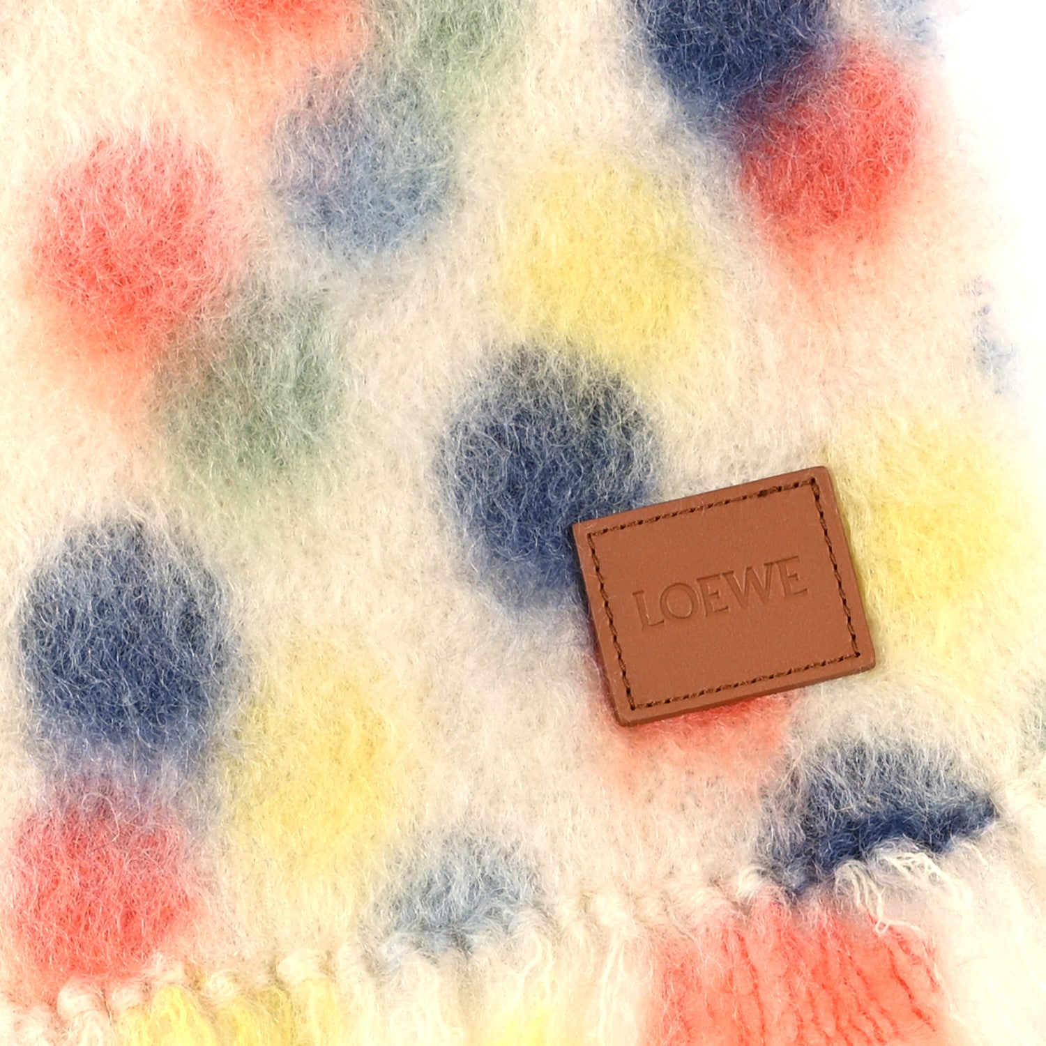 Loewe X SUNA FUJITA Mohair Wool Polka Dot Scarf White Multicolor 3 of 4
