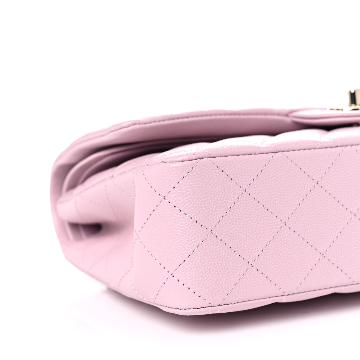 Caviar Quilted Medium Double Flap Light Pink
