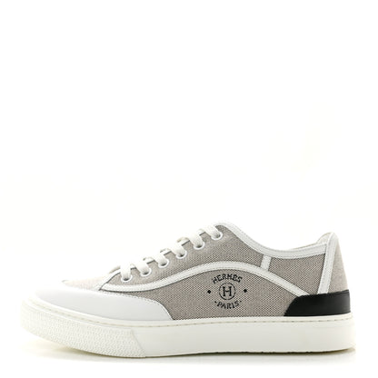 Hermes Canvas Calfskin Get Sneakers 38 Prunoir Blanc 1 of 11