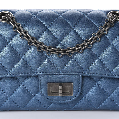 Chanel Metallic Sheepskin Quilted 2.55 Reissue Mini Flap Blue 10 of 10