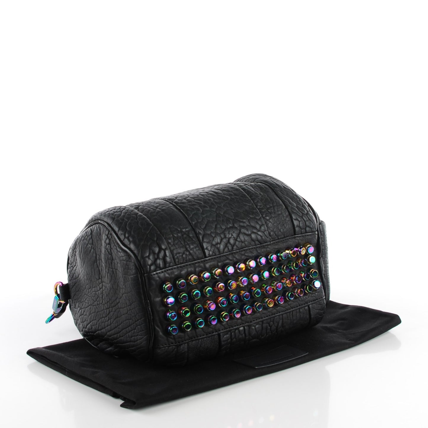Pebbled Lambskin Rockie Black Iridescent Hardware