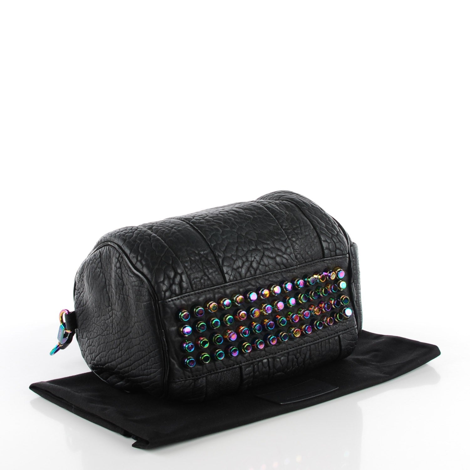 Alexander Wang Pebbled Lambskin Rockie Black Iridescent Hardware 4 of 9