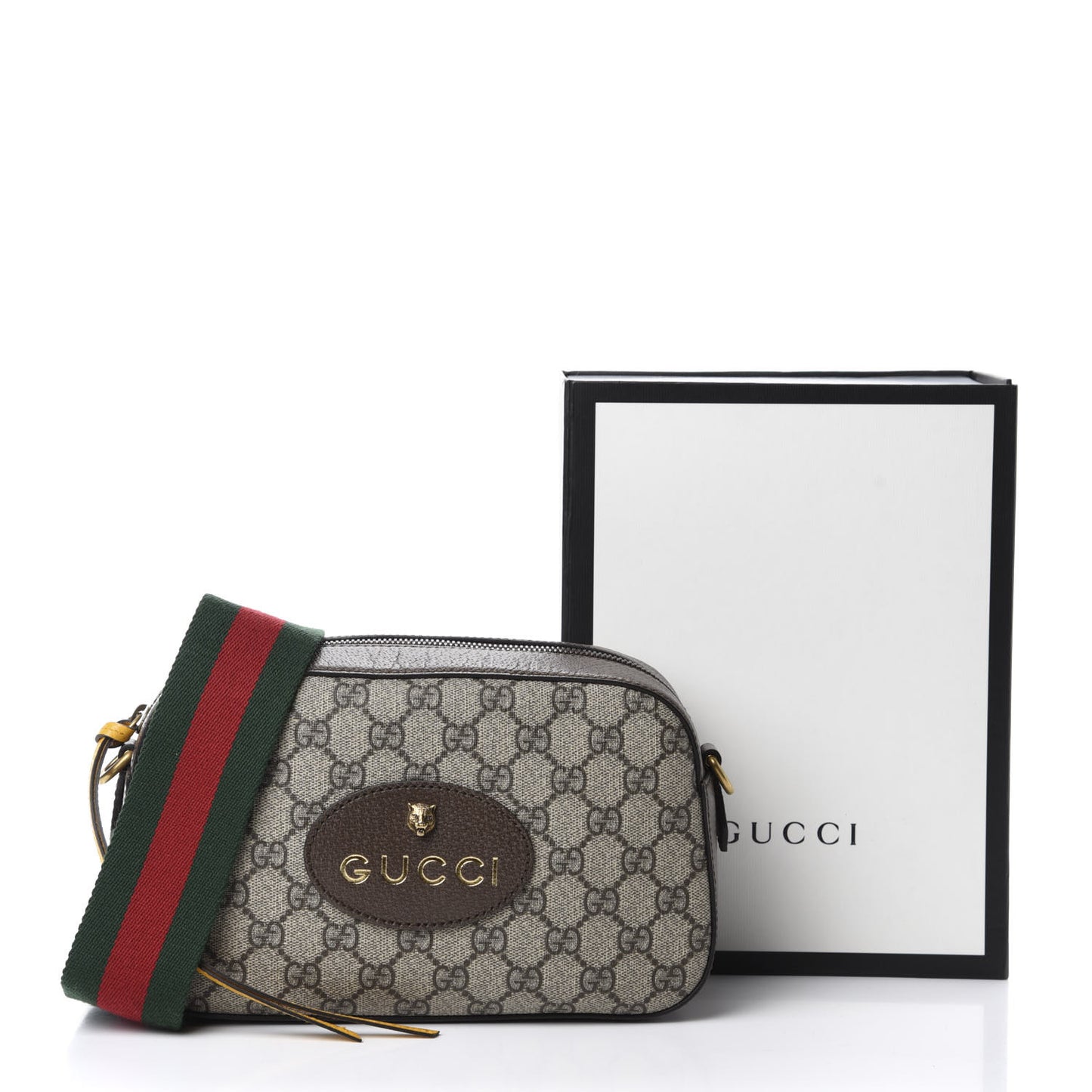 GG Supreme Monogram Web Neo Vintage Shoulder Bag Beige New Acero Crop