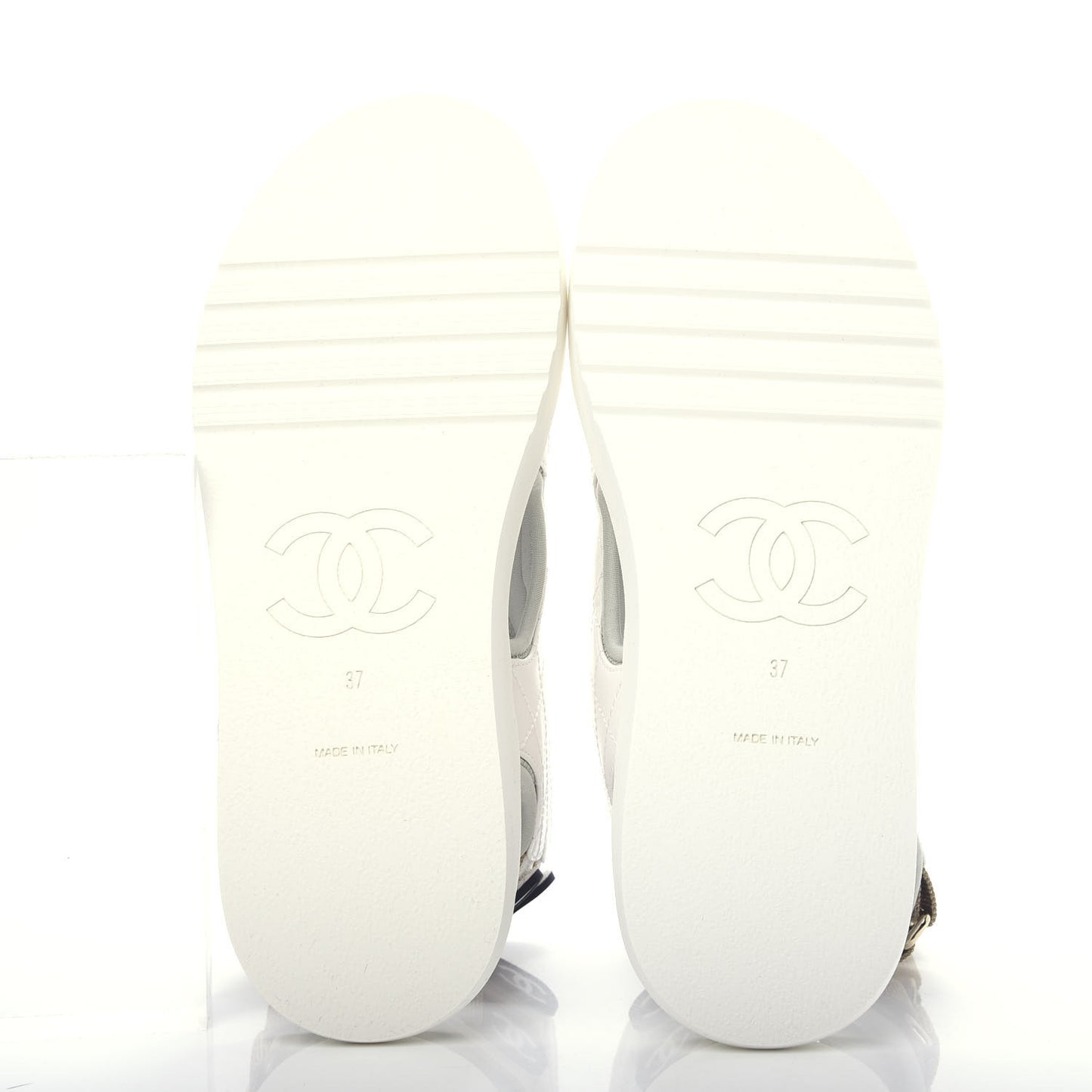 Goatskin Fabric Gladiator Sandals 37 White Light Grey Navy Blue