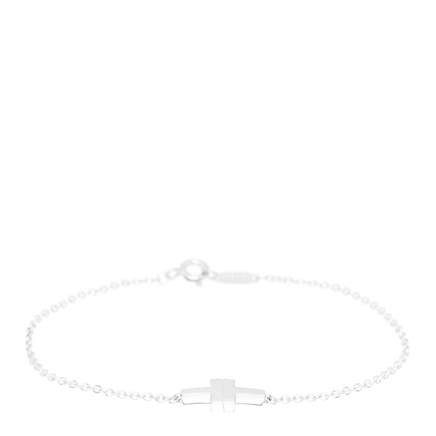 Sterling Silver T Two Single Chain Bracelet