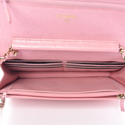 Chanel Iridescent Caviar Quilted Wallet on Chain WOC Rose Pink 5 of 12