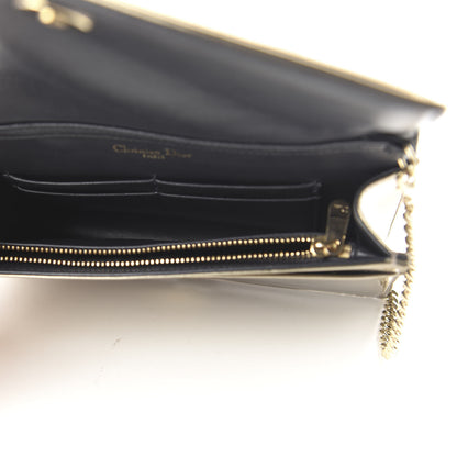 Christian Dior Metallic Patent Micro-Cannage Diorama Wallet on Chain Pouch Gold 5 of 9