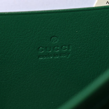 Gucci Azalea Calfskin Enamel Matelasse Diagonal Torchon GG Marmont Chain Wallet New Shamrock Emerald 6 of 10