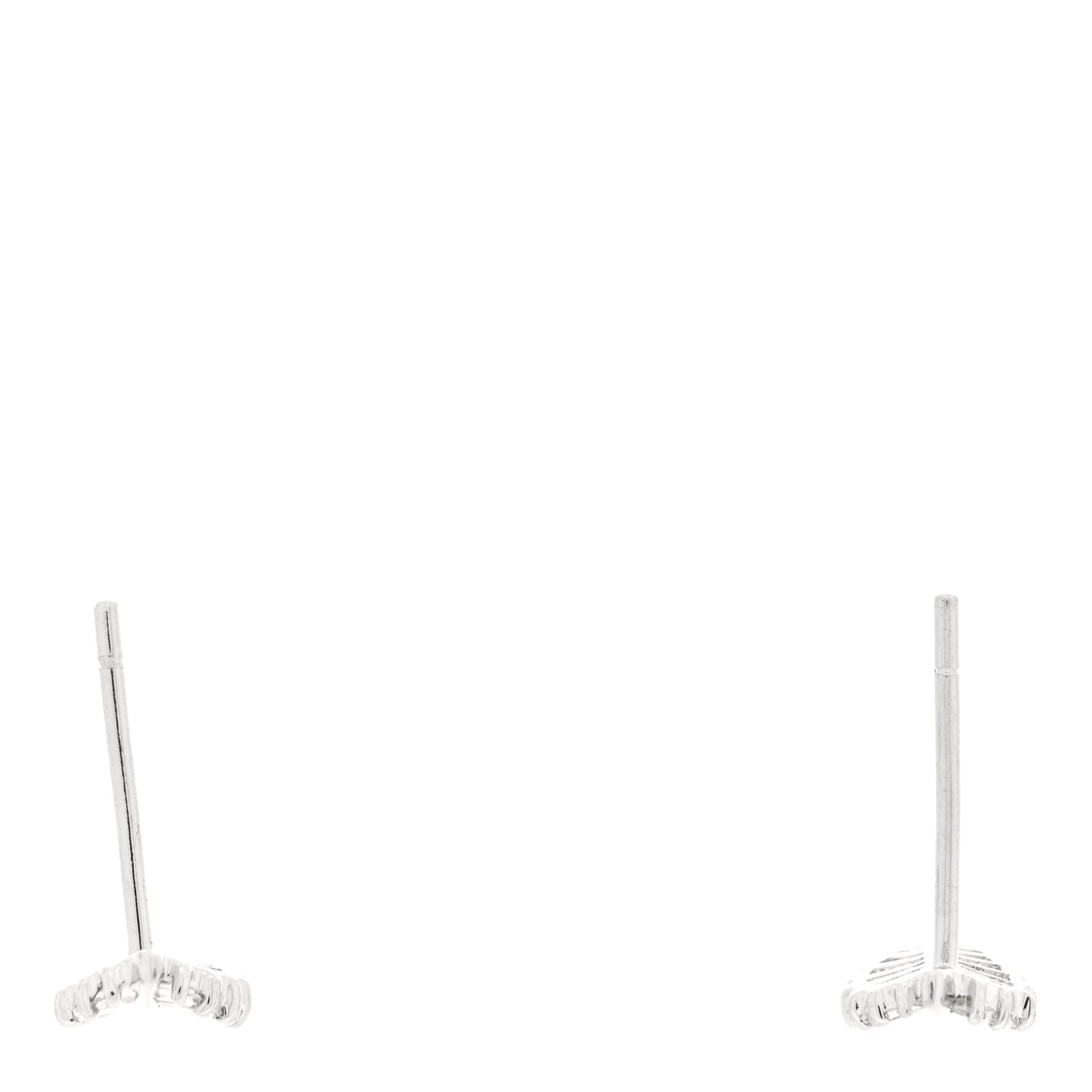 18K White Gold Diamond Small Palm Leaf Earrings
