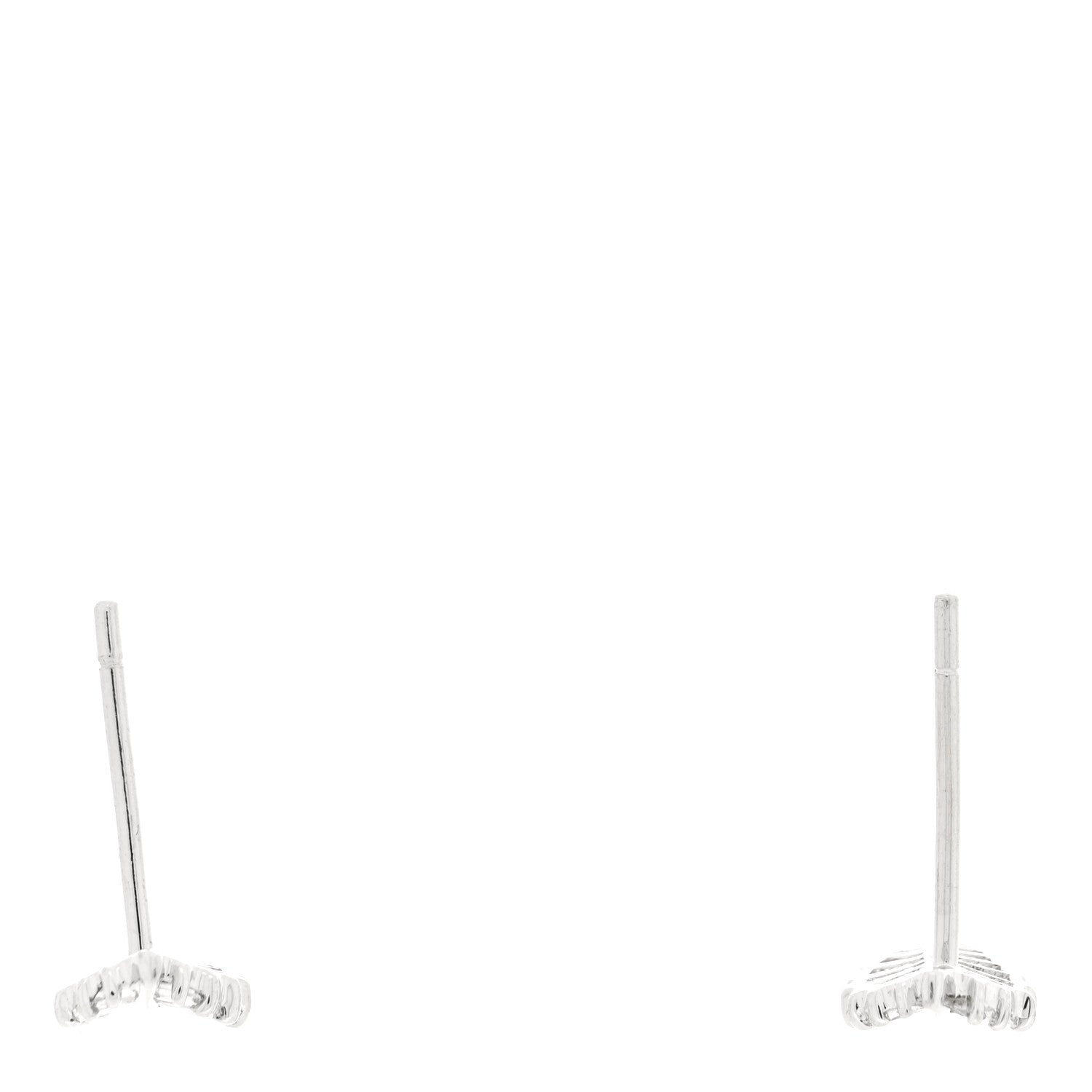 Anita Ko 18K White Gold Diamond Small Palm Leaf Earrings 3 of 4