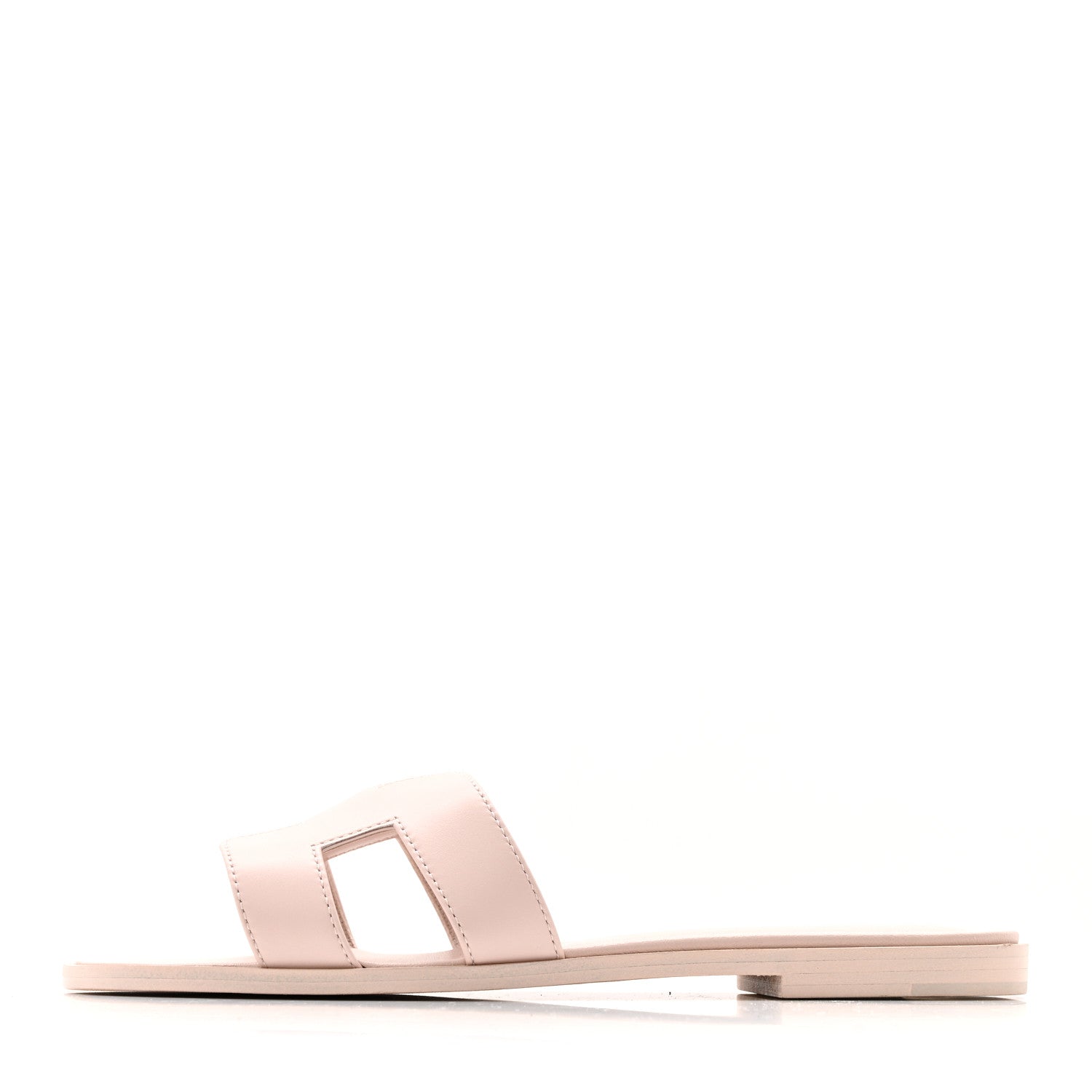 Hermes Box Calfskin Oran Sandals 37.5 Rose Pale 1 of 15