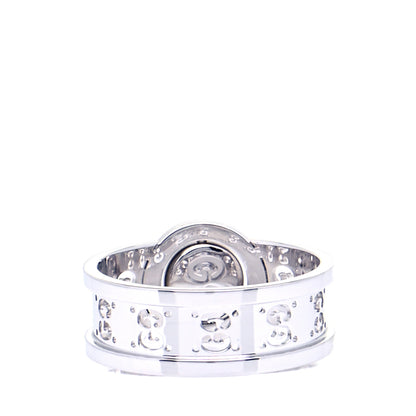 Gucci 18K White Gold Diamond 10mm Icon Twirl Band Ring 54 7 3 of 7