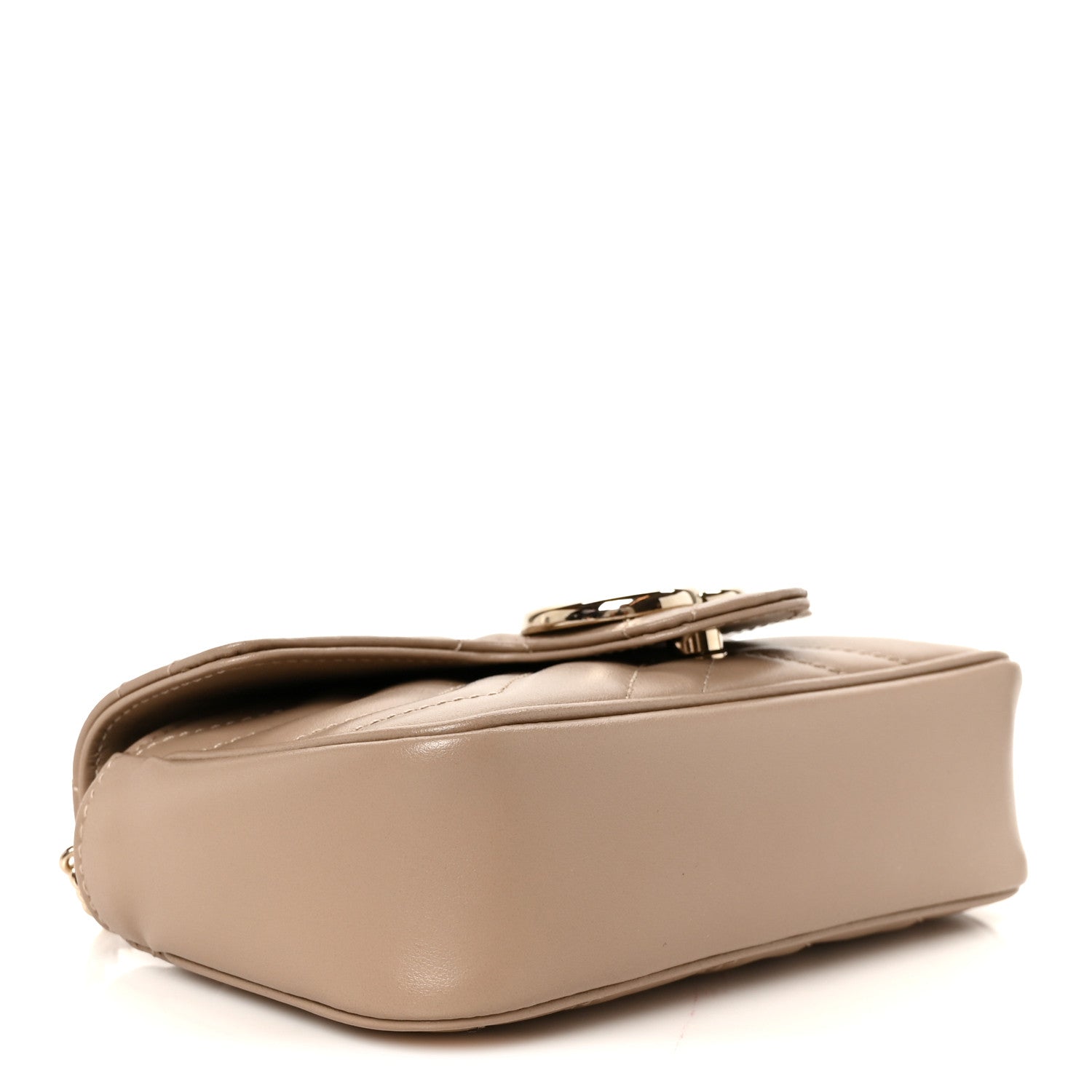 Gucci Calfskin Matelasse Super Mini GG Marmont Shoulder Bag Taupe 4 of 10