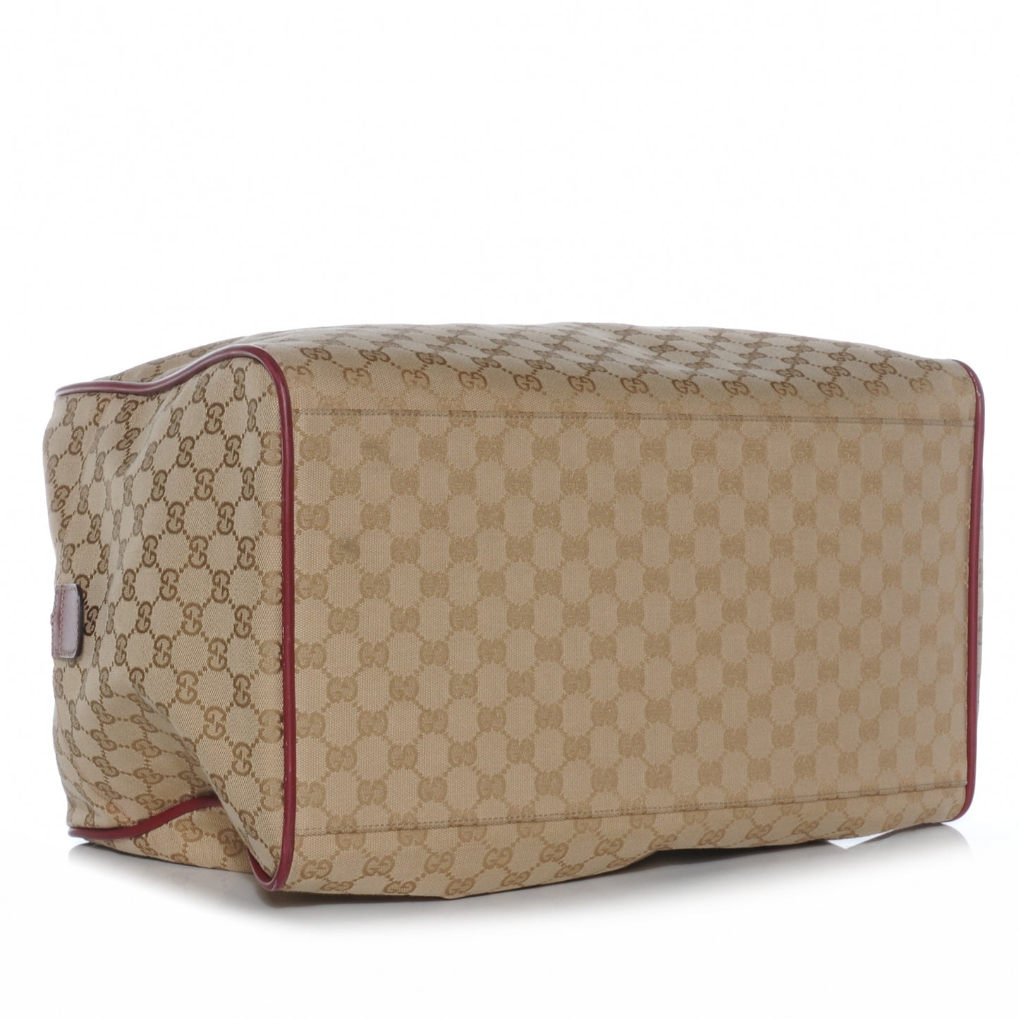 GG Monogram Web Medium Collapsable Carry On Duffle Beige Red