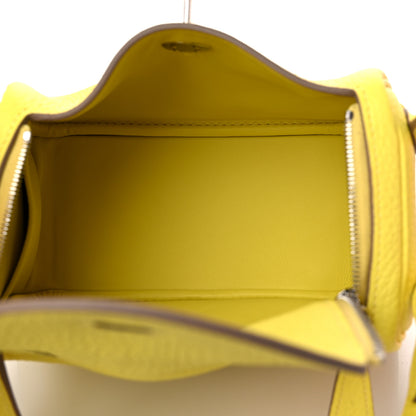 Hermes Taurillon Clemence Mini Lindy 20 Lime 5 of 10
