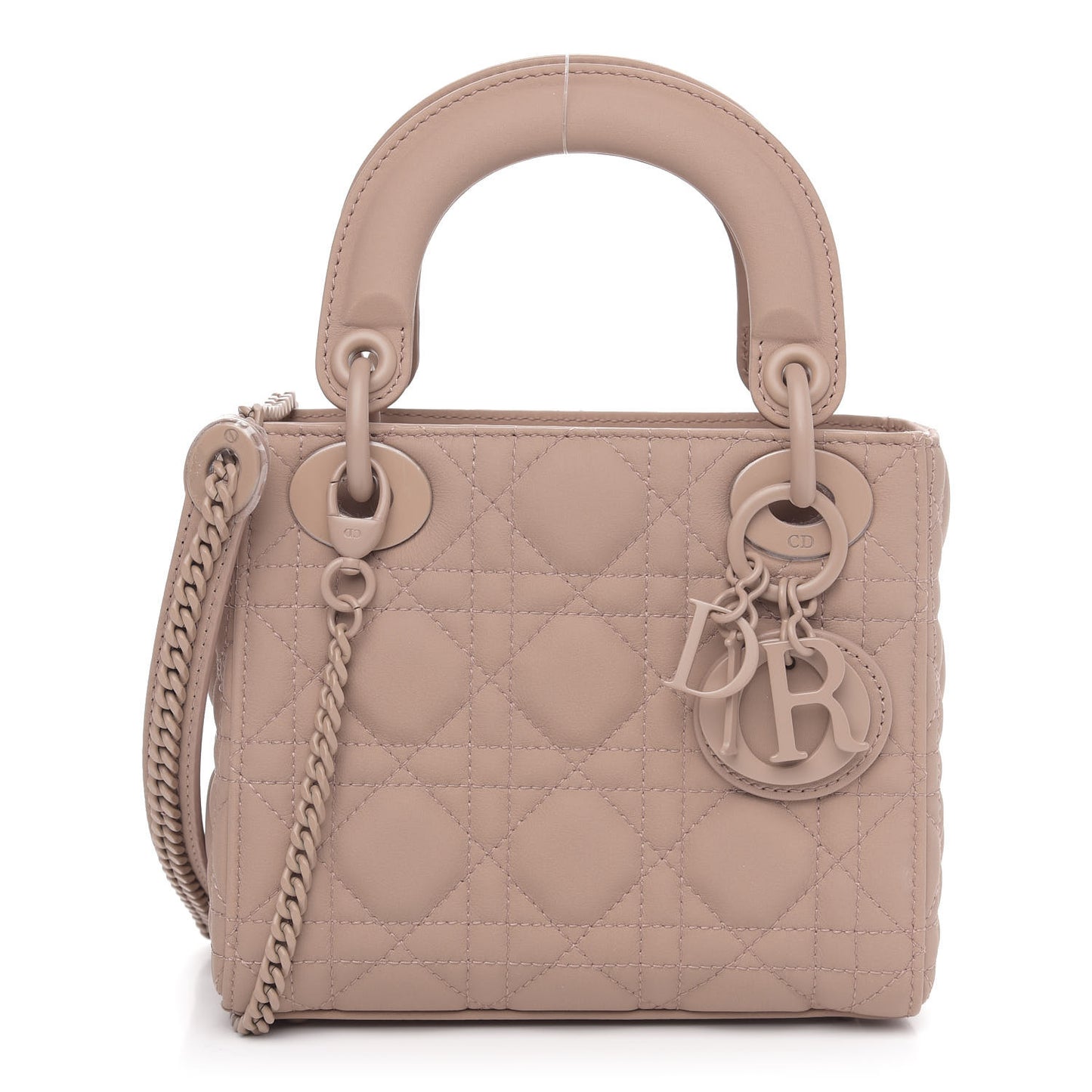 Ultra Matte Calfskin Cannage Mini Lady Dior Light Beige