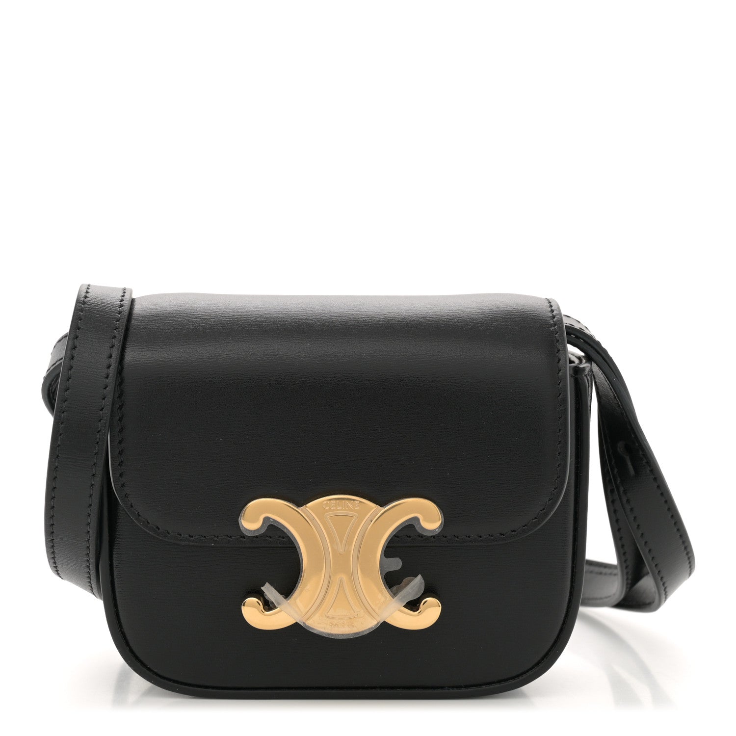 Celine Shiny Calfskin Mini Triomphe Black 1 of 11