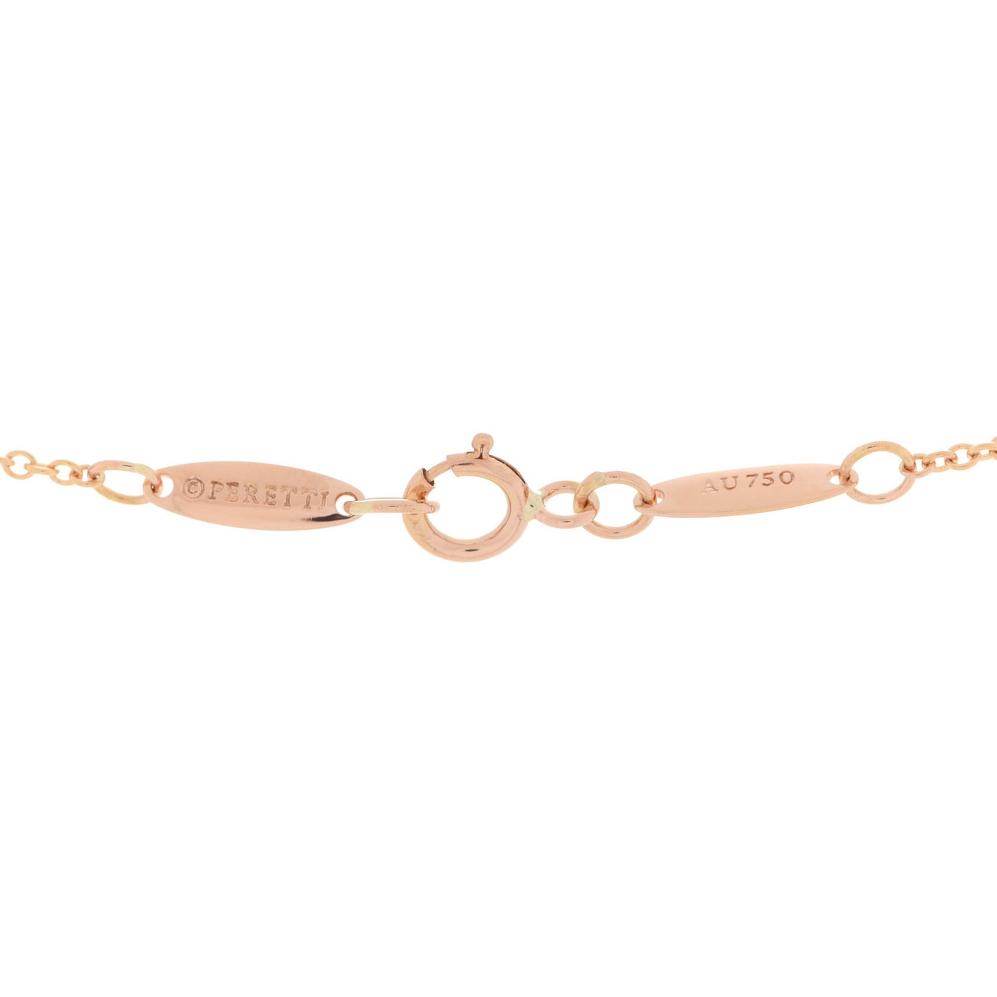 18K Rose Gold Diamond .17ct Elsa Peretti Diamonds by the Yard Pendant Necklace