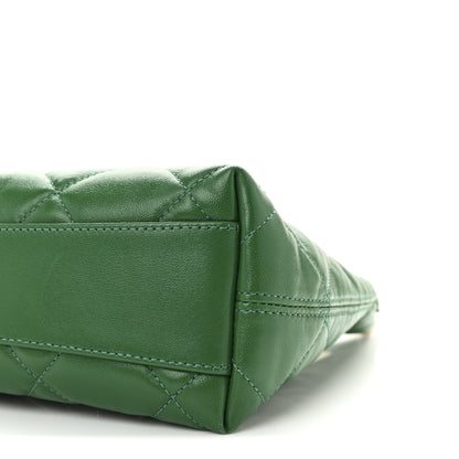 Chanel Shiny Crumpled Lambskin Quilted Small CC Funky Town Hobo Green 10 of 11