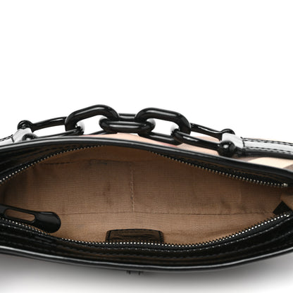 Burberry Patent Supernova Check Link Stirrup Small Bag Black 5 of 10