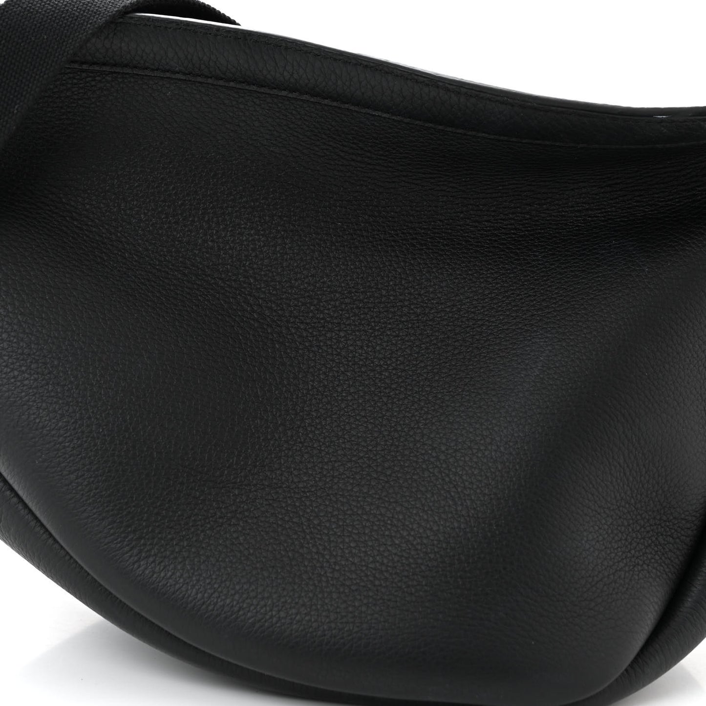 Grained Calfskin Large Slouchy Banana Bag Black