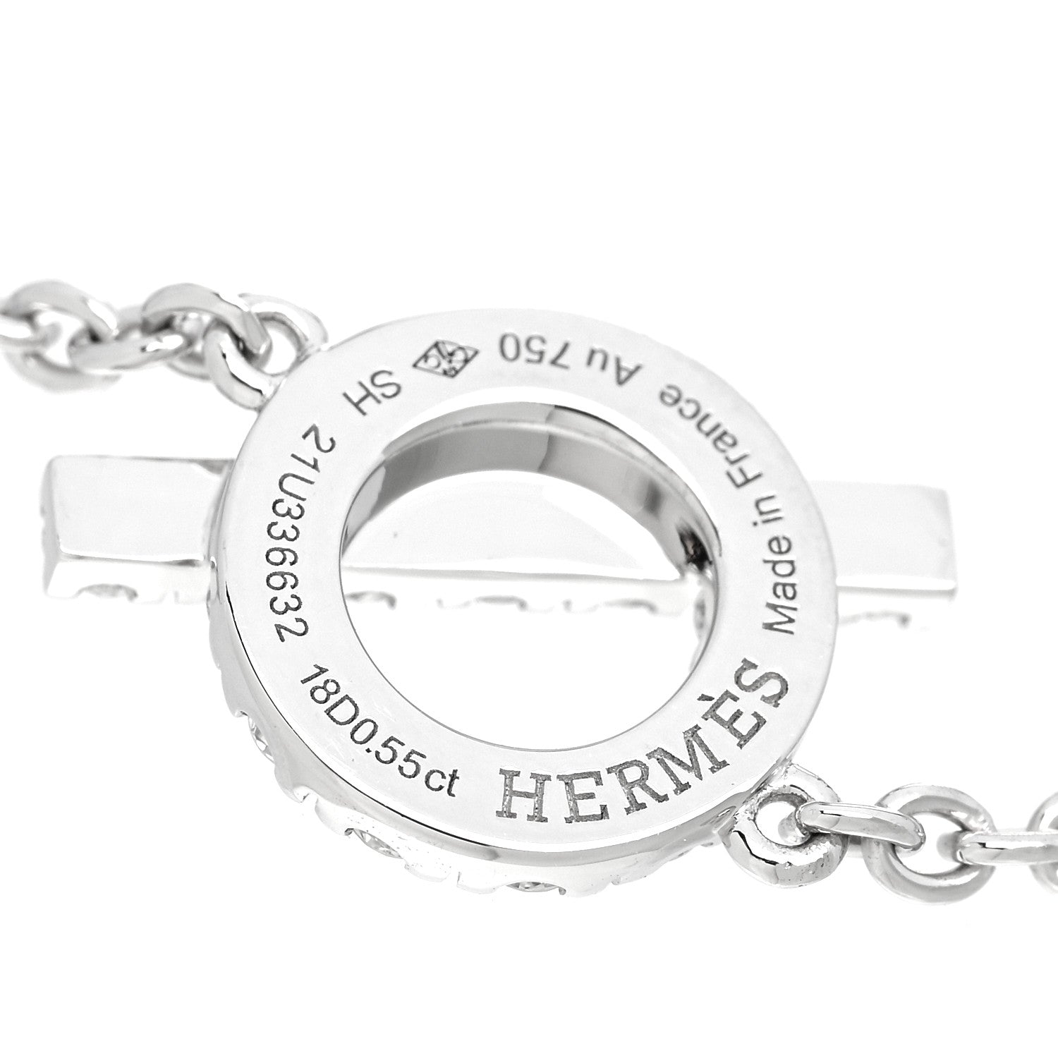 Hermes 18K White Gold Diamond Finesse Bracelet SH 3 of 4