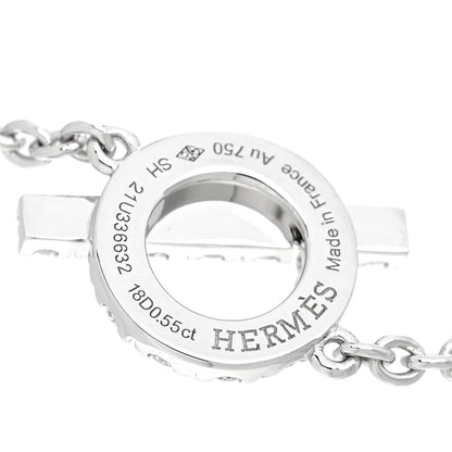 Hermes 18K White Gold Diamond Finesse Bracelet SH 3 of 4