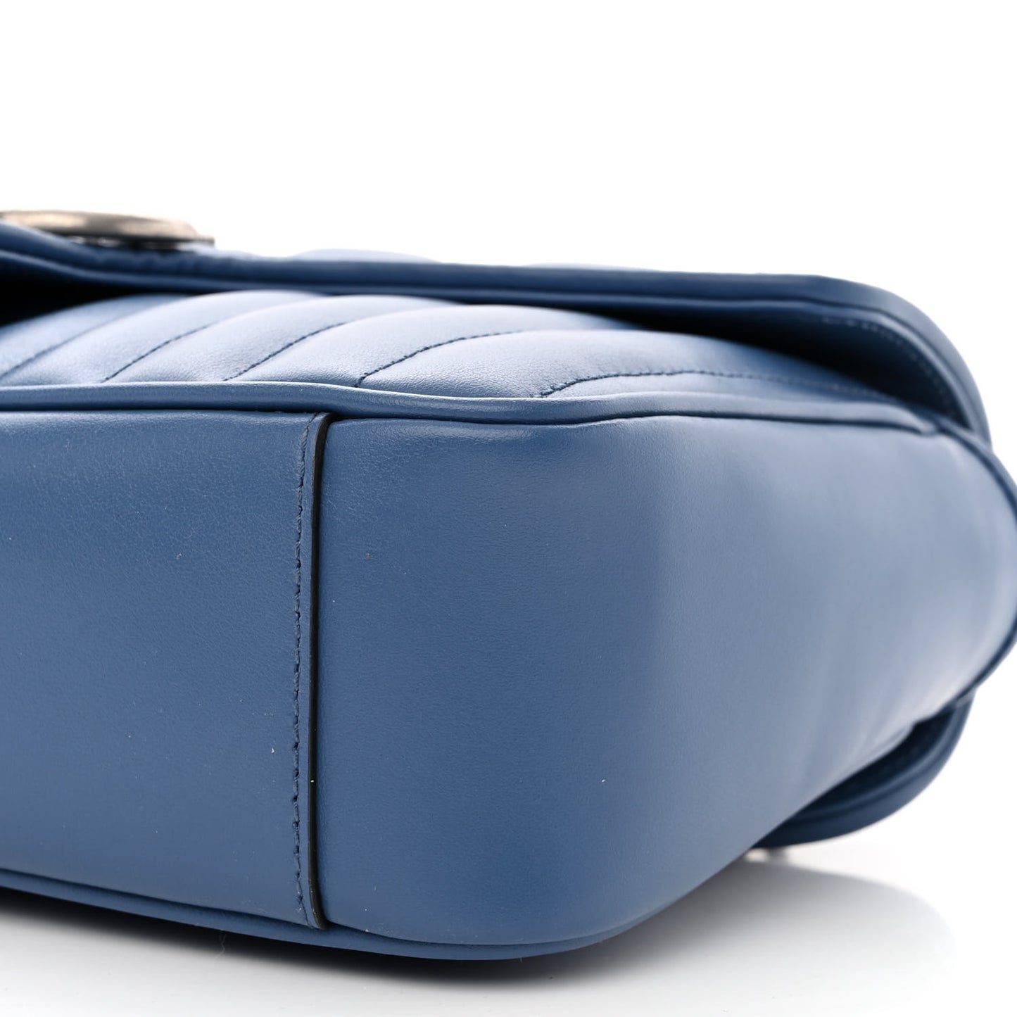 Calfskin Matelasse Aria Small GG Marmont Shoulder Bag Clear Blue