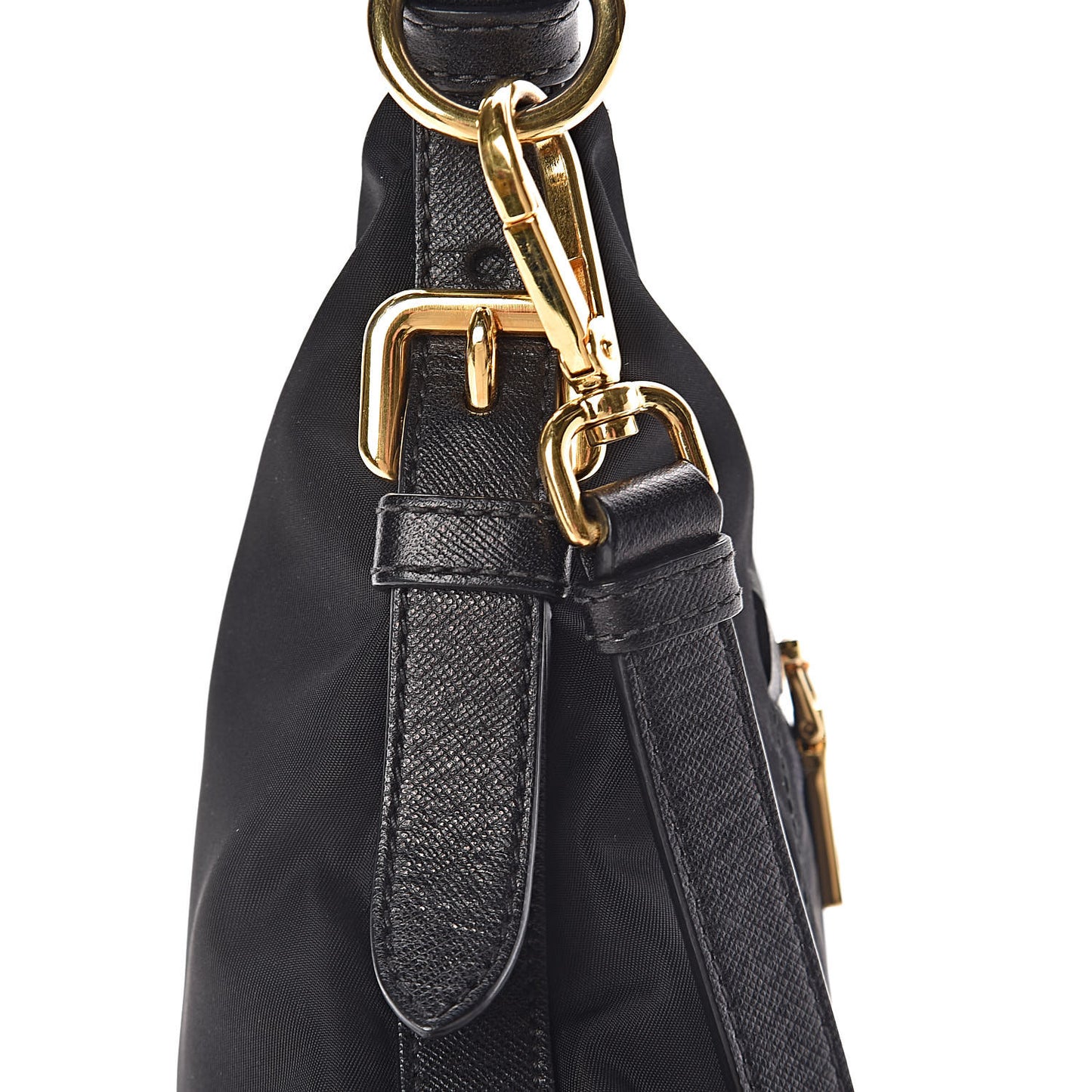 Tessuto Nylon Saffiano Flat Messenger Bag Black