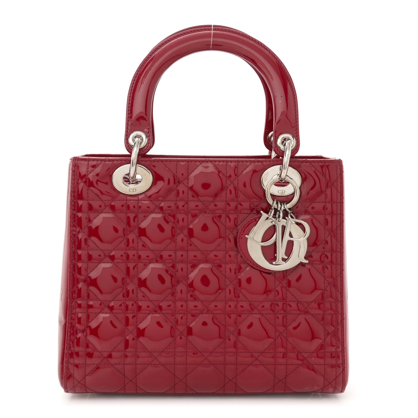 Patent Cannage Medium Lady Dior Red