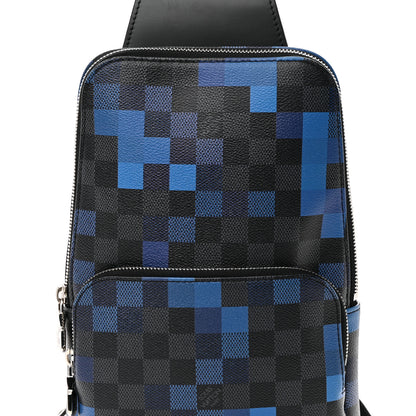 Louis Vuitton Damier Graphite Pixel Avenue Sling Backpack Blue 8 of 12