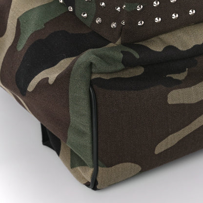 Saint Laurent Canvas Camouflage Studded Hunting Backpack Green Black Brown 7 of 8