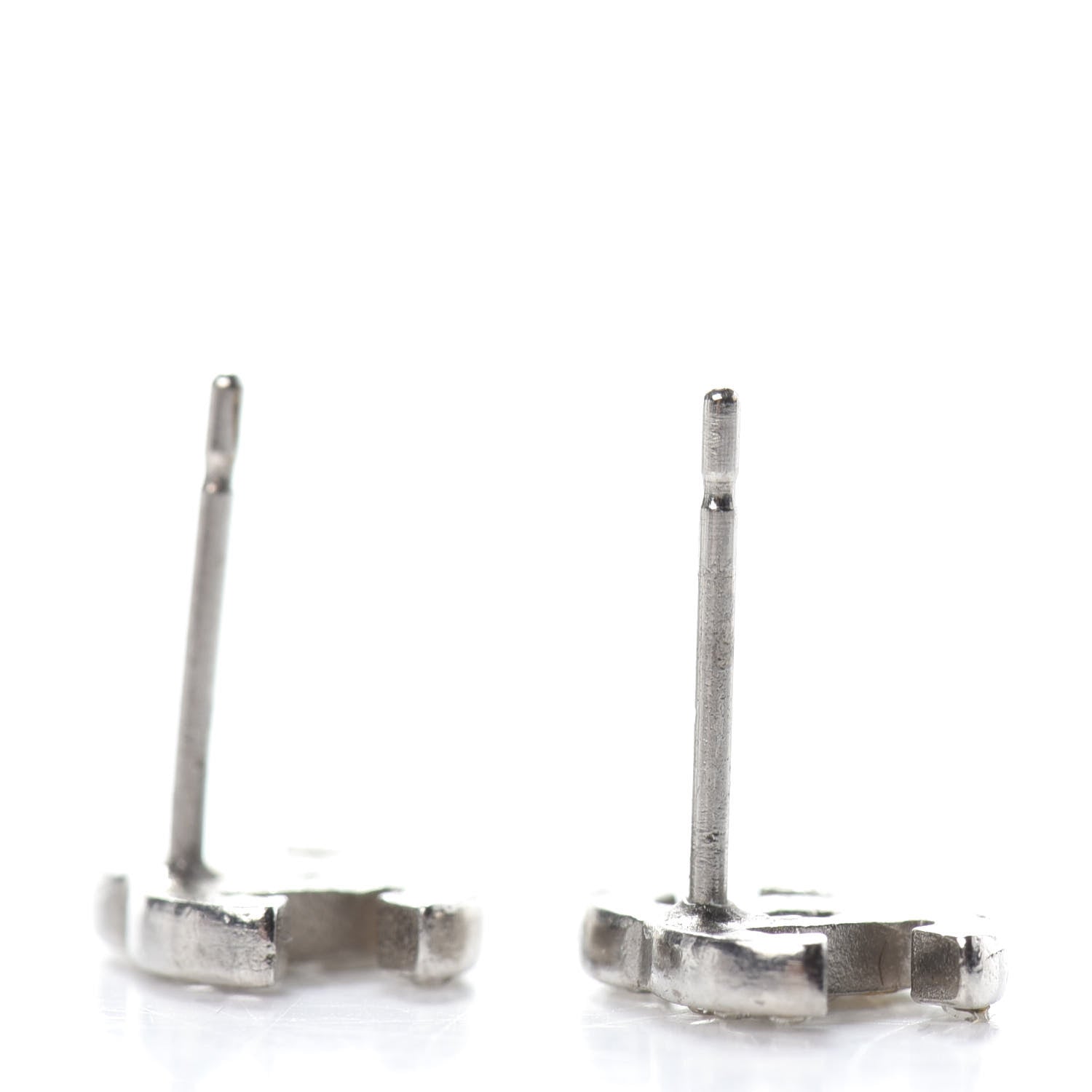 Chanel Crystal Timeless CC Earrings Silver 3 of 3
